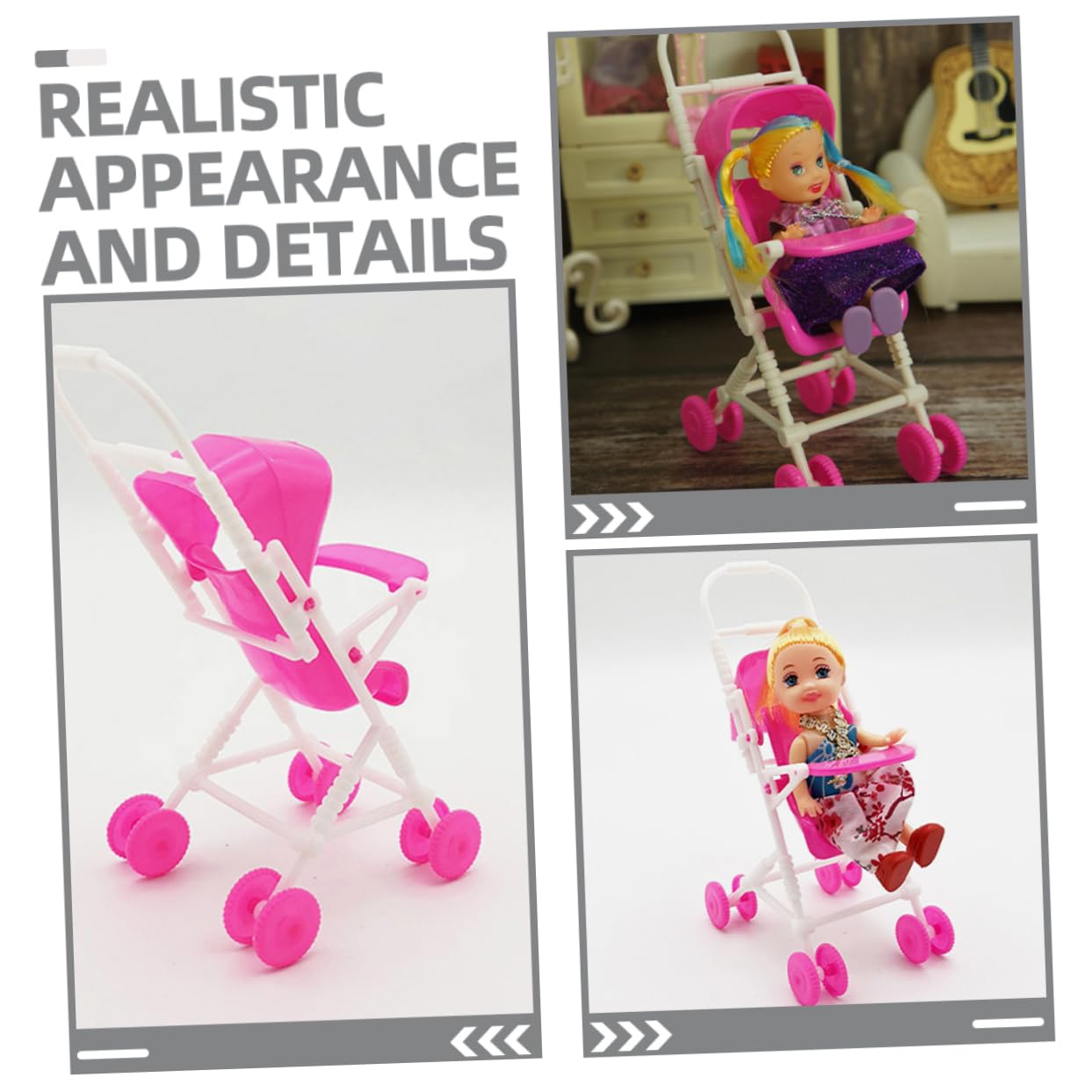 Foto 8 pulgar | Cochecito De Muñecas Feltechelectr De Plástico Para Niños Con Almacenamiento - Venta Internacional.