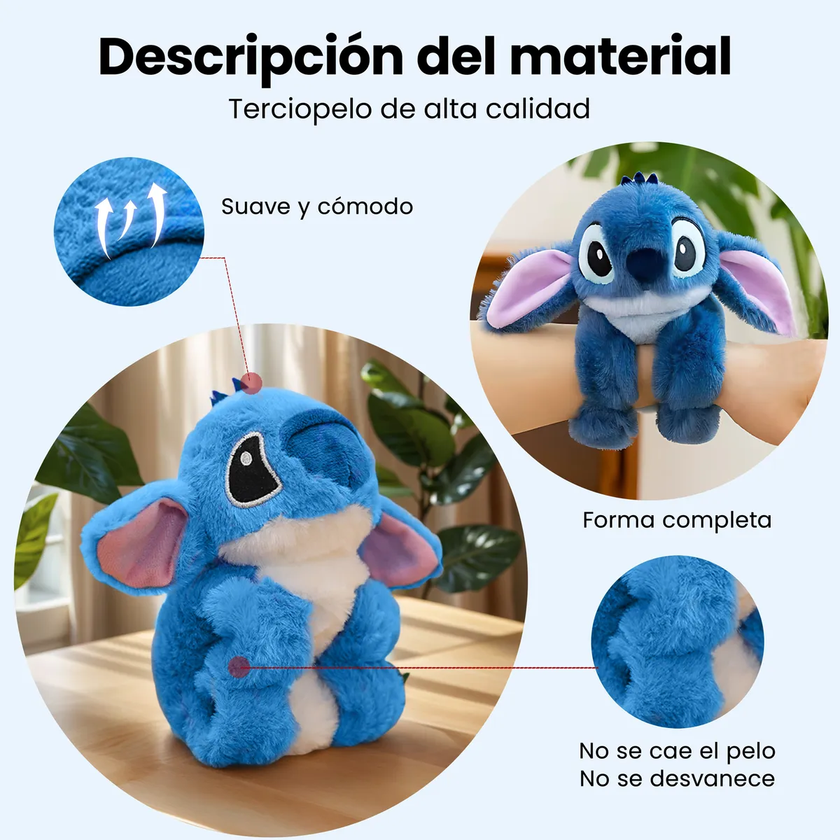 Foto 5 pulgar | 2 Piezas Stitch Lab.g Peluche Juguetes Azul