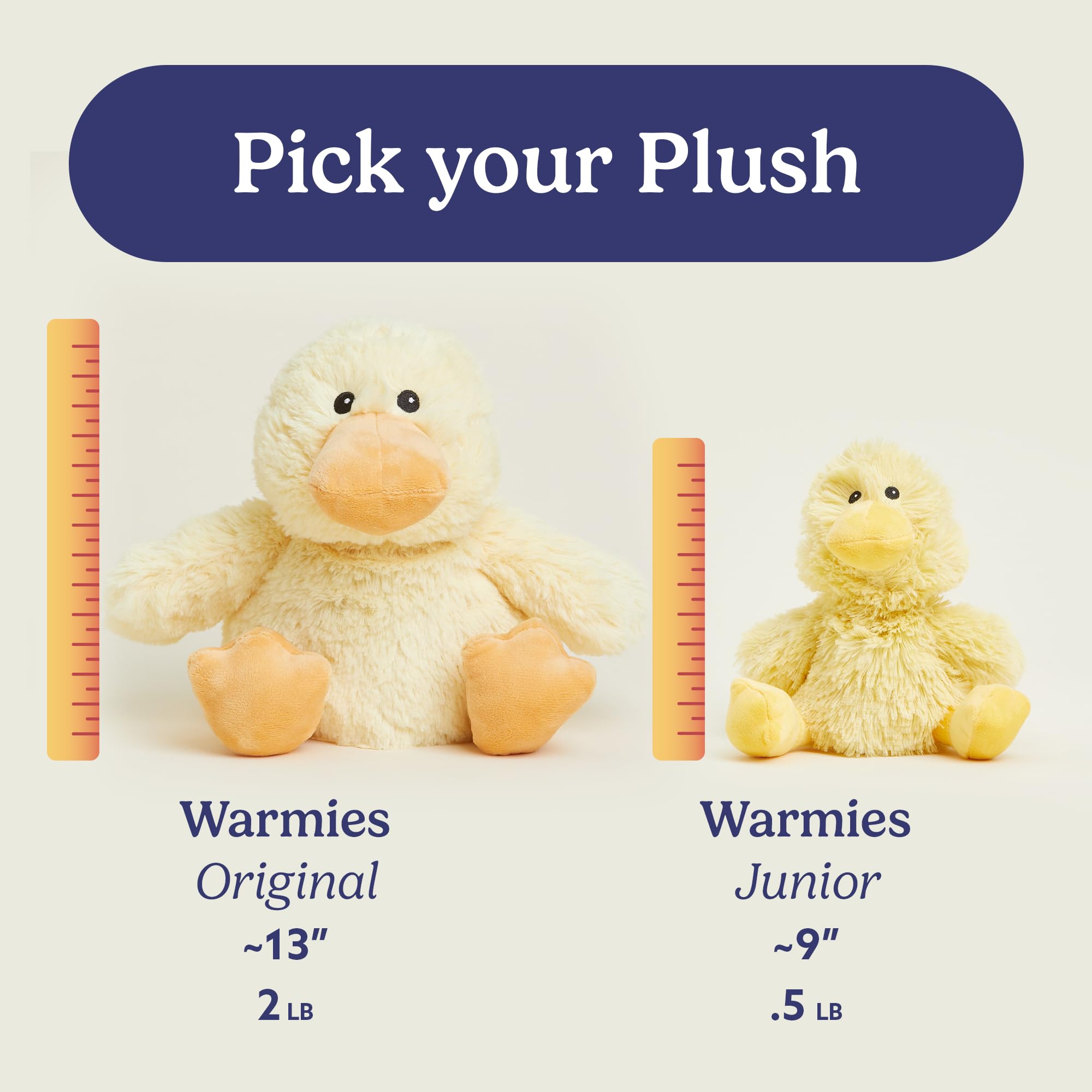 Foto 7 | Peluche De Peluche Warmies Junior Con Forma De Pato Para Microondas - Venta Internacional.