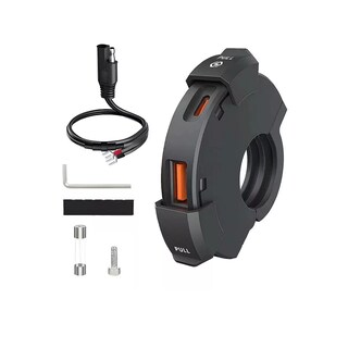 Foto 1 | Cargador Celular Moto Adaptador Impermeable Doble Usb Type C Eo Safe Imports Negro