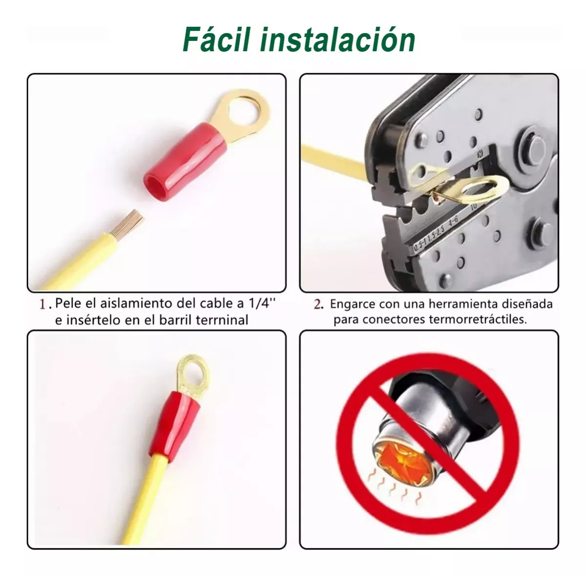 Foto 4 pulgar | Terminales Conector Batería Porosa De Cabeza Pila Coche 2 Pcs Eo Safe Imports Esi-12755 Multicolor