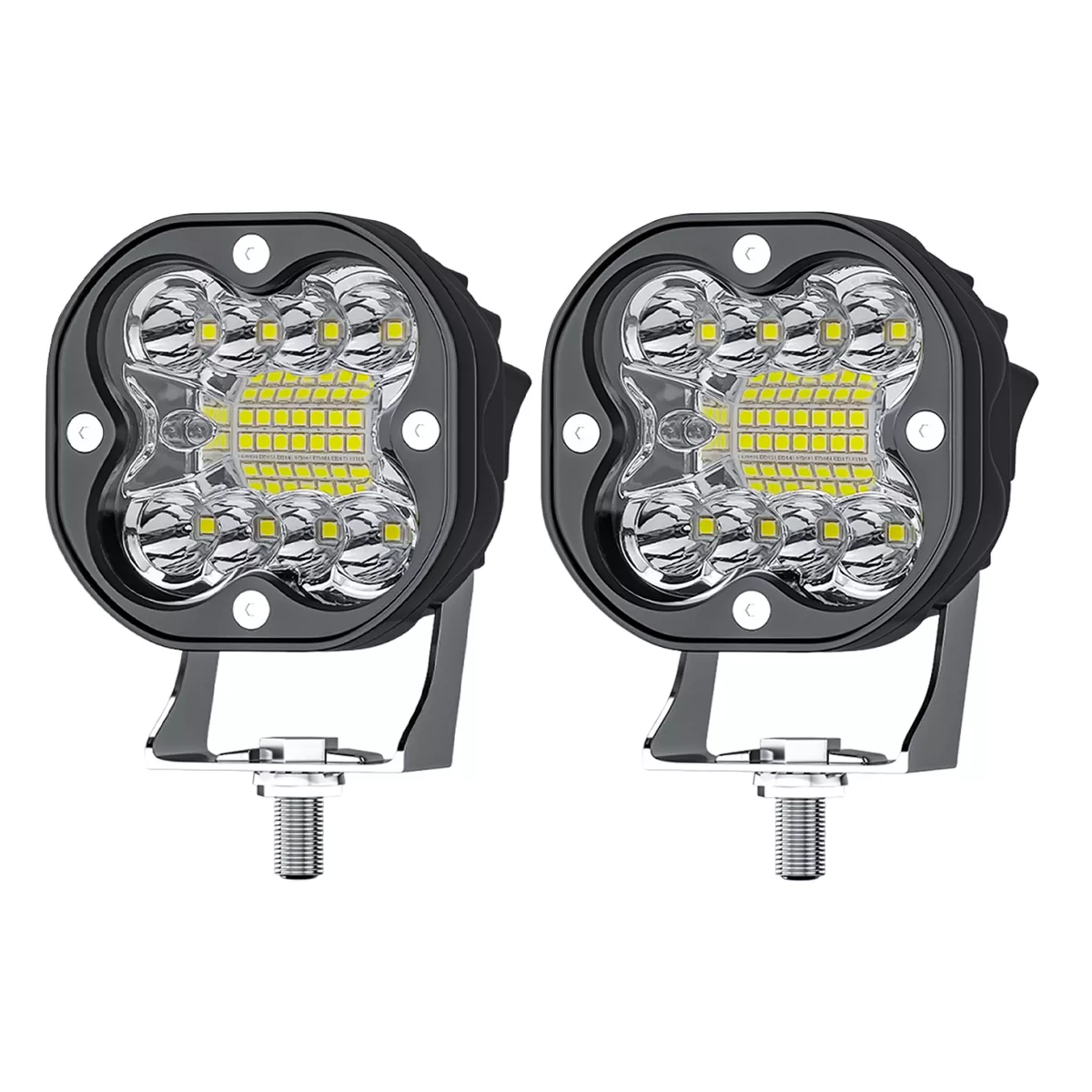 Foto 2 pulgar | Par De Faros Auxiliares Led Focos Para Coche Moto Luz Blanca Eo Safe Imports Esi-18080 Negro