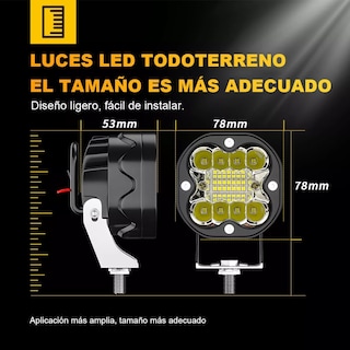 Foto 2 | Par De Faros Auxiliares Led Focos Para Coche Moto Luz Blanca Eo Safe Imports Esi-18080 Negro