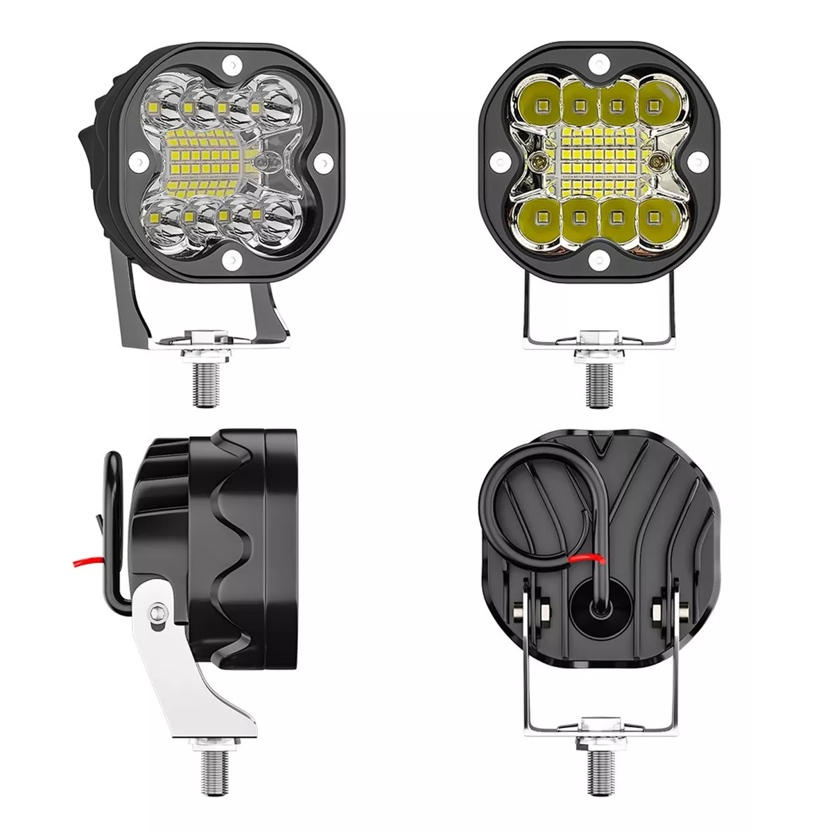 Foto 4 pulgar | Par De Faros Auxiliares Led Focos Para Coche Moto Luz Blanca Eo Safe Imports Esi-18080 Negro