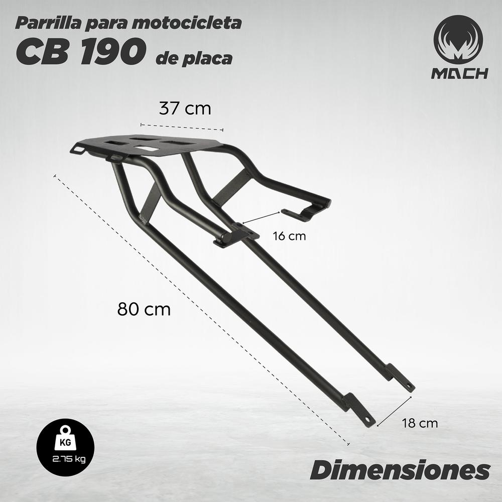 Foto 2 | Parrilla Para Motocicleta Mach Honda Cb190 Color Negro
