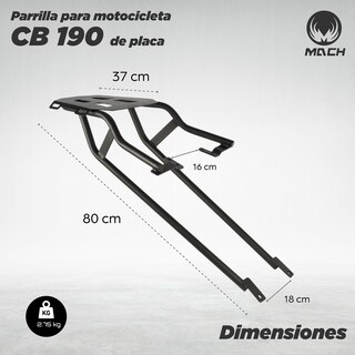 Foto 2 | Parrilla Para Motocicleta Mach Honda Cb190 Color Negro