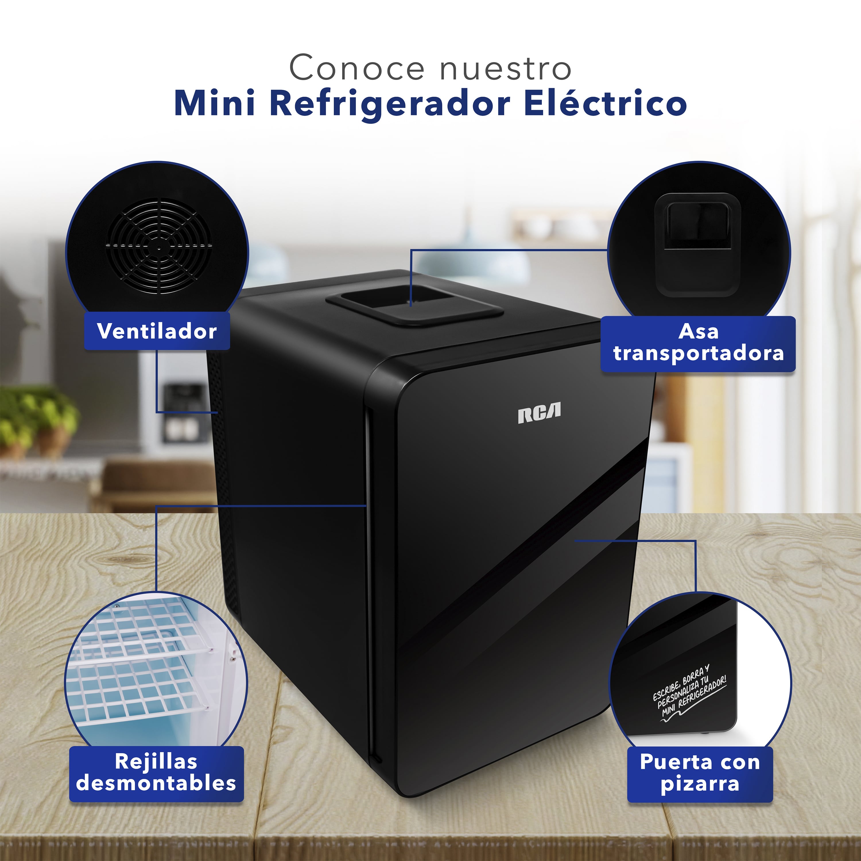 Foto 4 pulgar | Mini Refrigerador Eléctrico Rca Rc-fb2 Negro 10 L