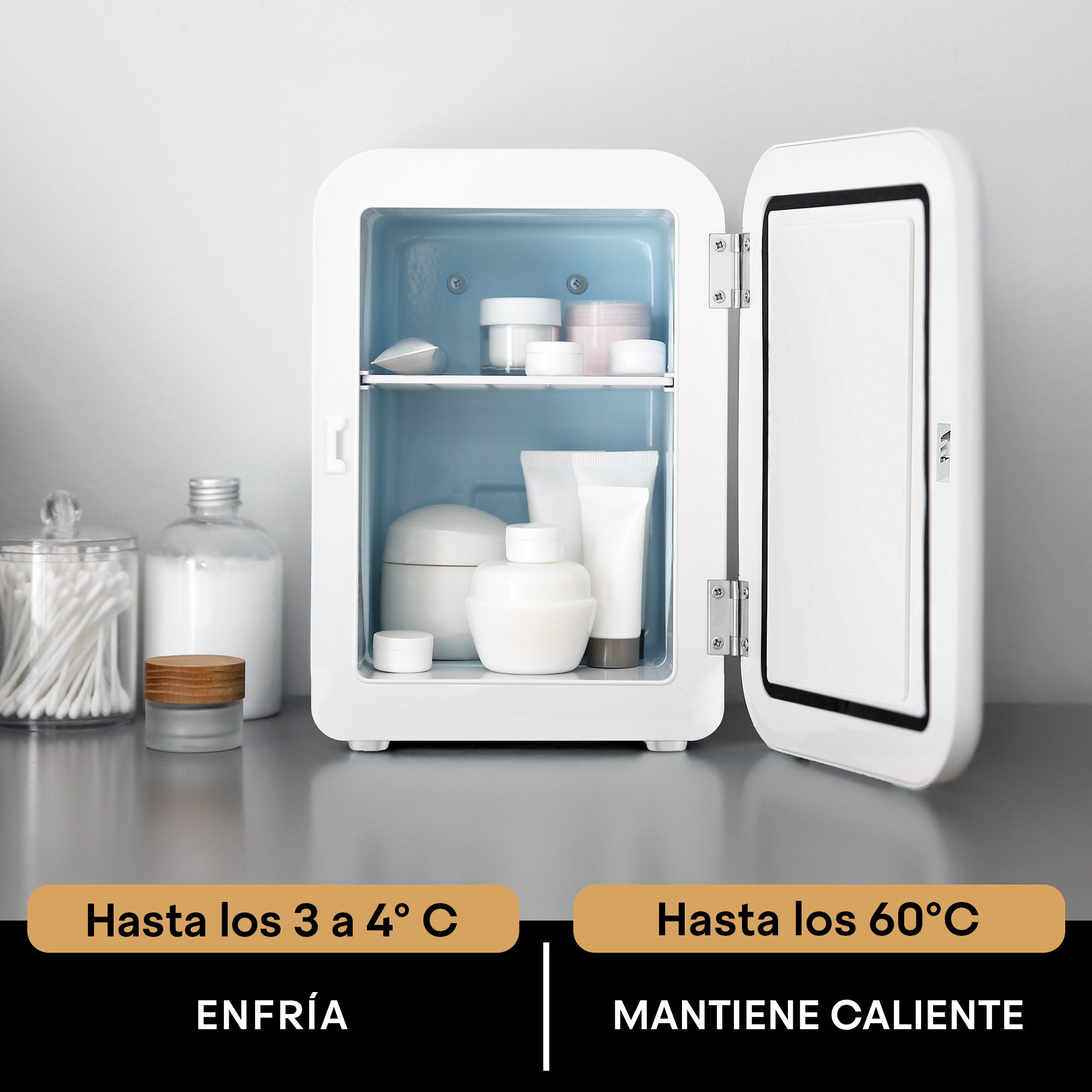 Foto 6 pulgar | Mini Refrigerador Freshlux Hukën Portátil 4 litros Blanco
