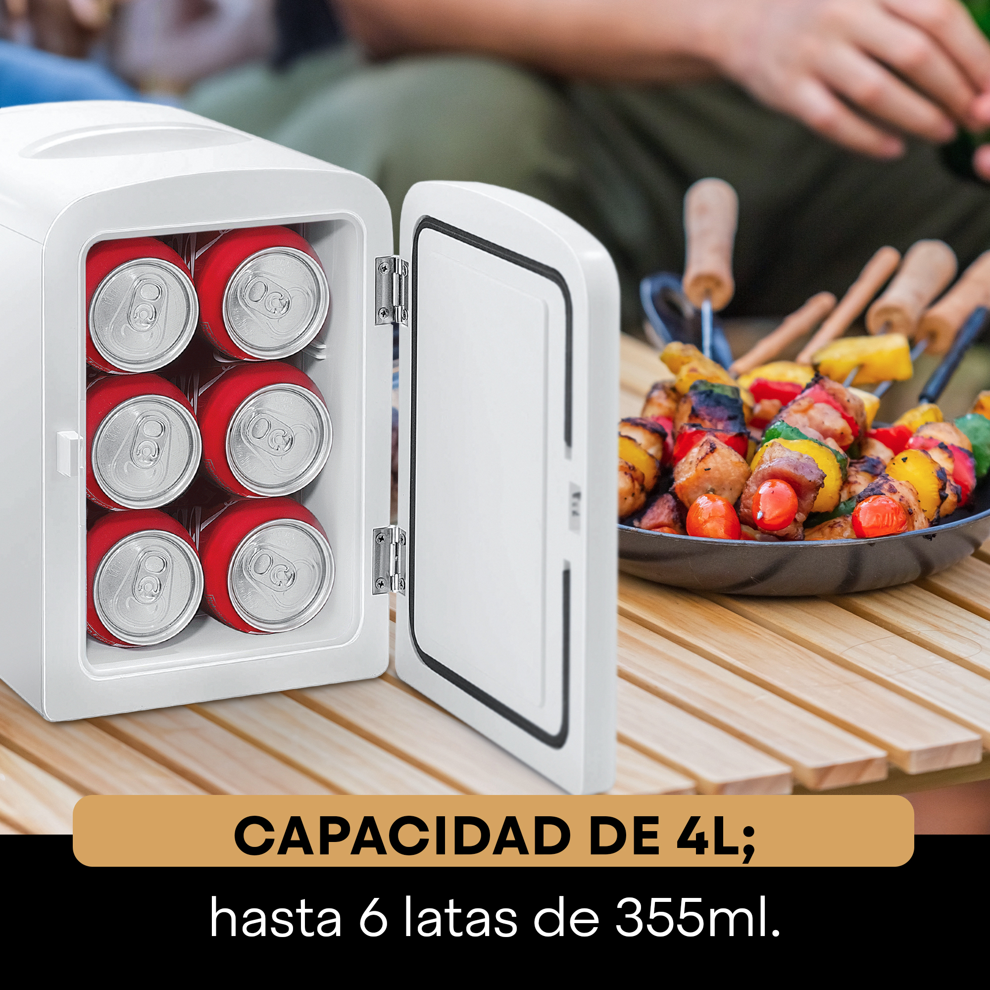Foto 8 pulgar | Mini Refrigerador Freshlux Hukën Portátil 4 litros Blanco