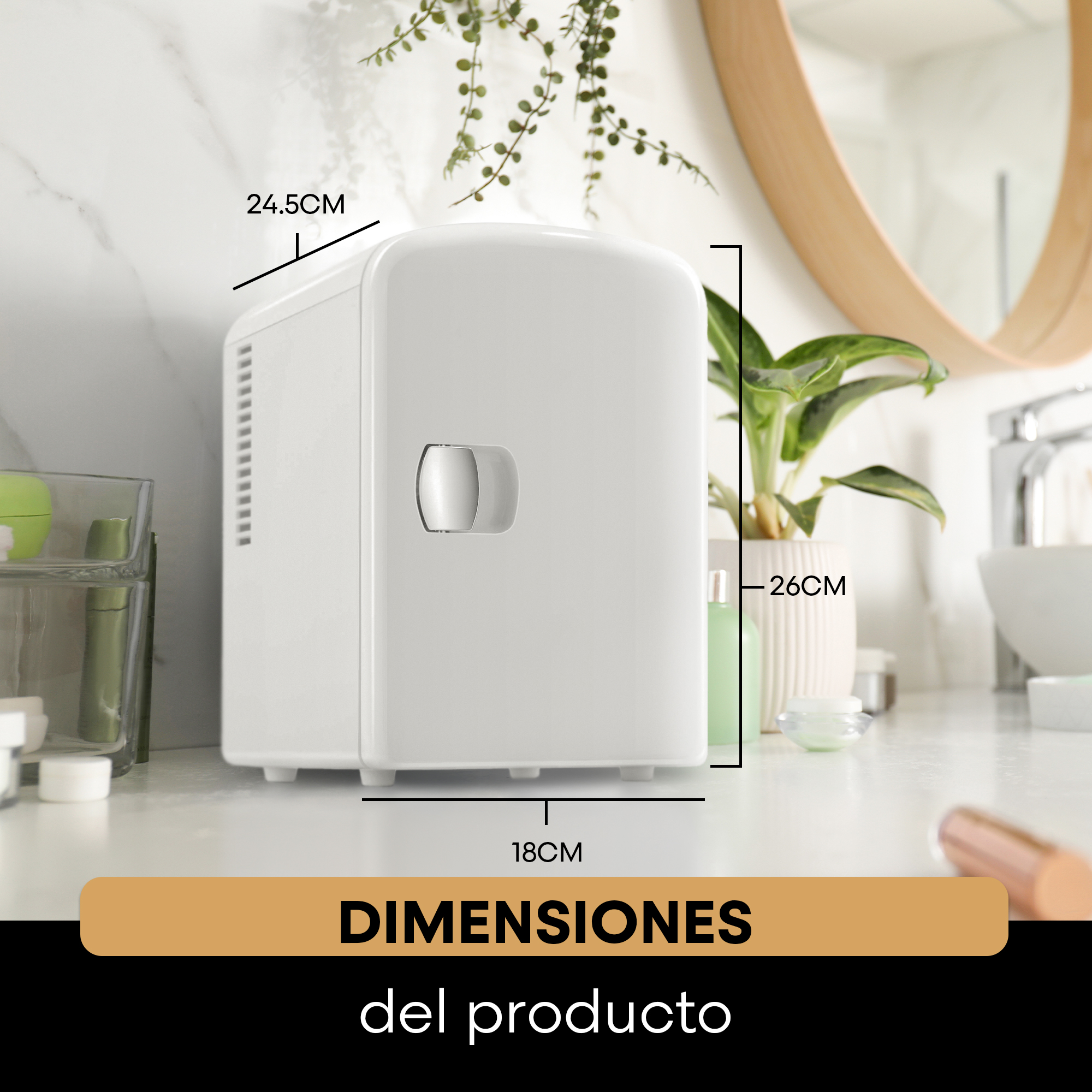 Foto 9 pulgar | Mini Refrigerador Freshlux Hukën Portátil 4 litros Blanco
