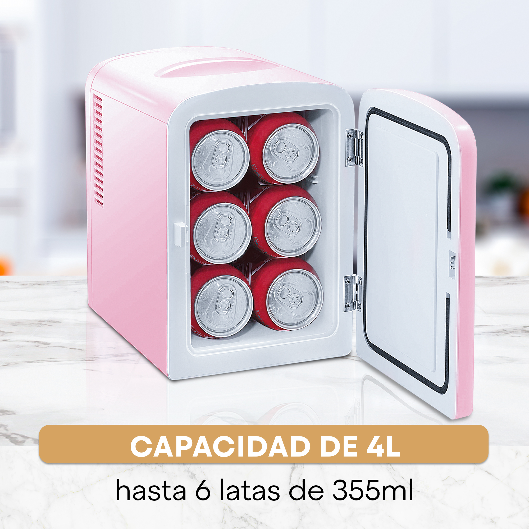 Foto 5 pulgar | Mini Refrigerador Freshlux Hukën Portátil 4 Litros Rosa