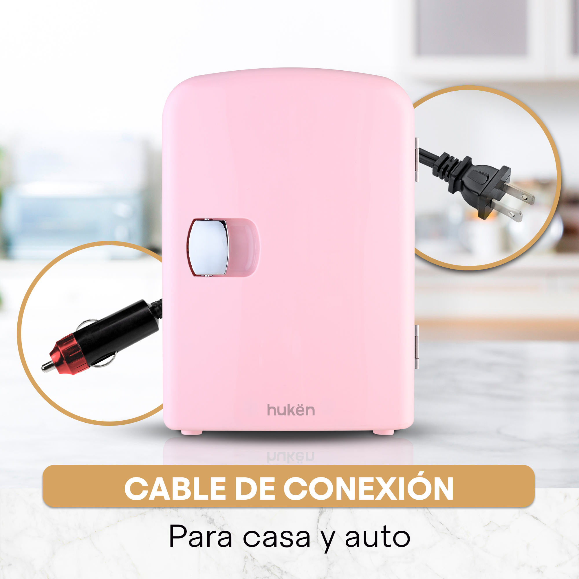 Foto 6 pulgar | Mini Refrigerador Freshlux Hukën Portátil 4 Litros Rosa