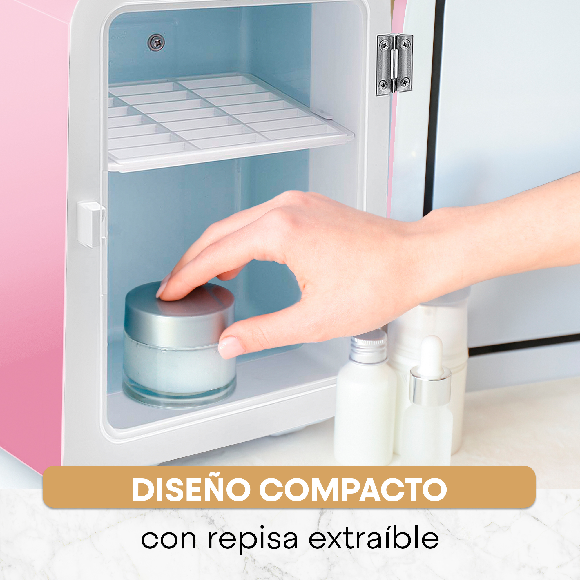 Foto 8 pulgar | Mini Refrigerador Freshlux Hukën Portátil 4 Litros Rosa