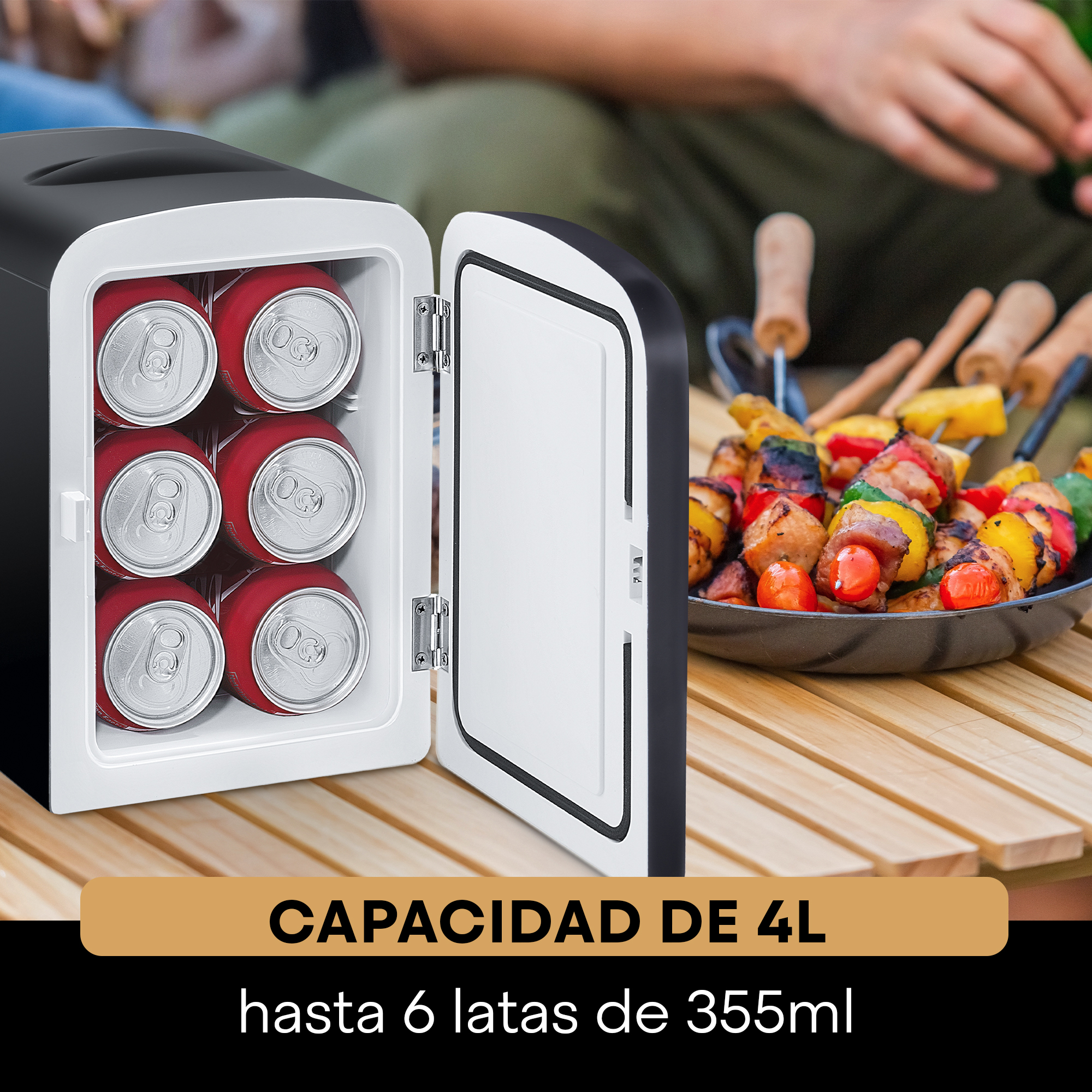 Foto 5 pulgar | Mini Refrigerador Freshlux Hukën Portátil 4 Litros Negro