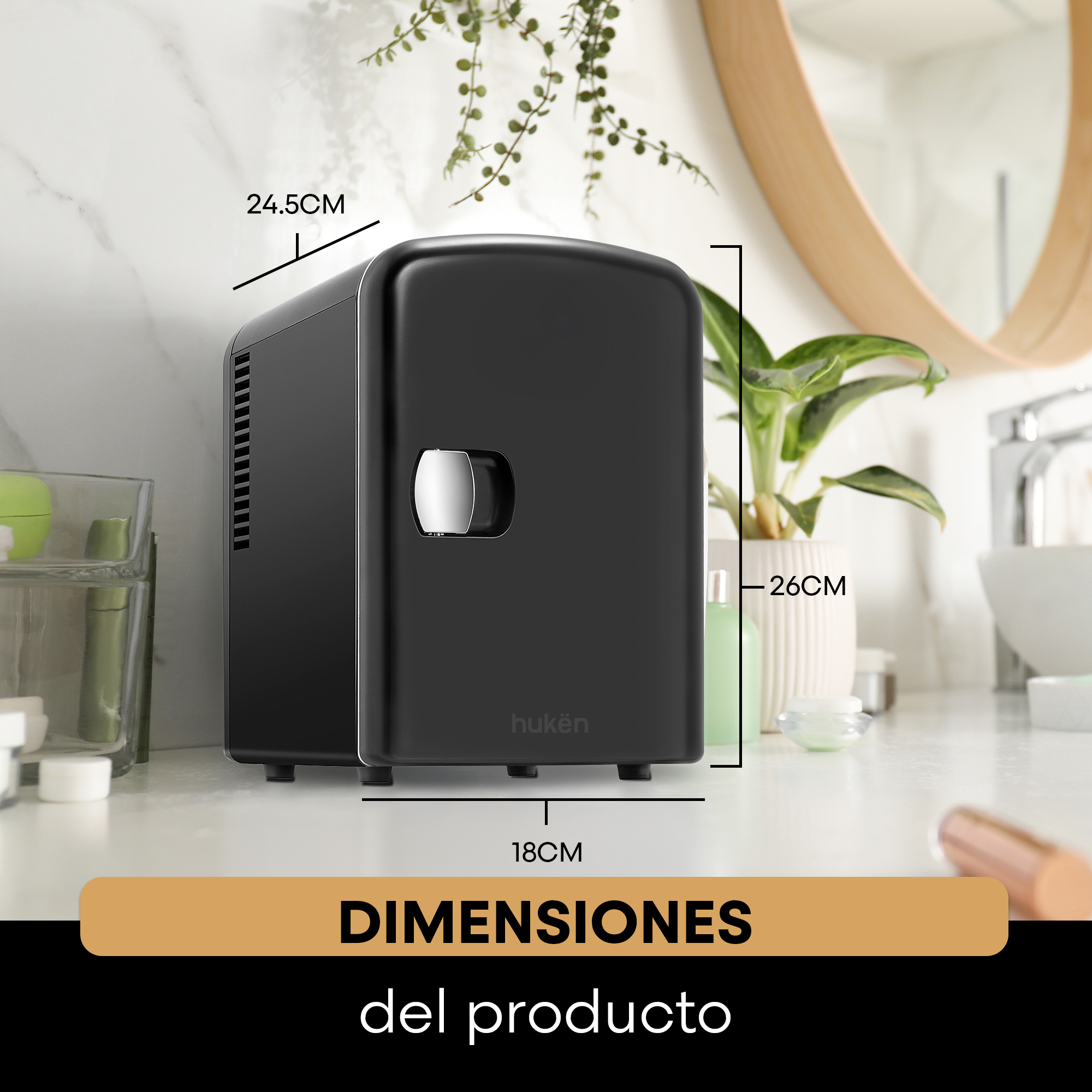 Foto 9 pulgar | Mini Refrigerador Freshlux Hukën Portátil 4 Litros Negro