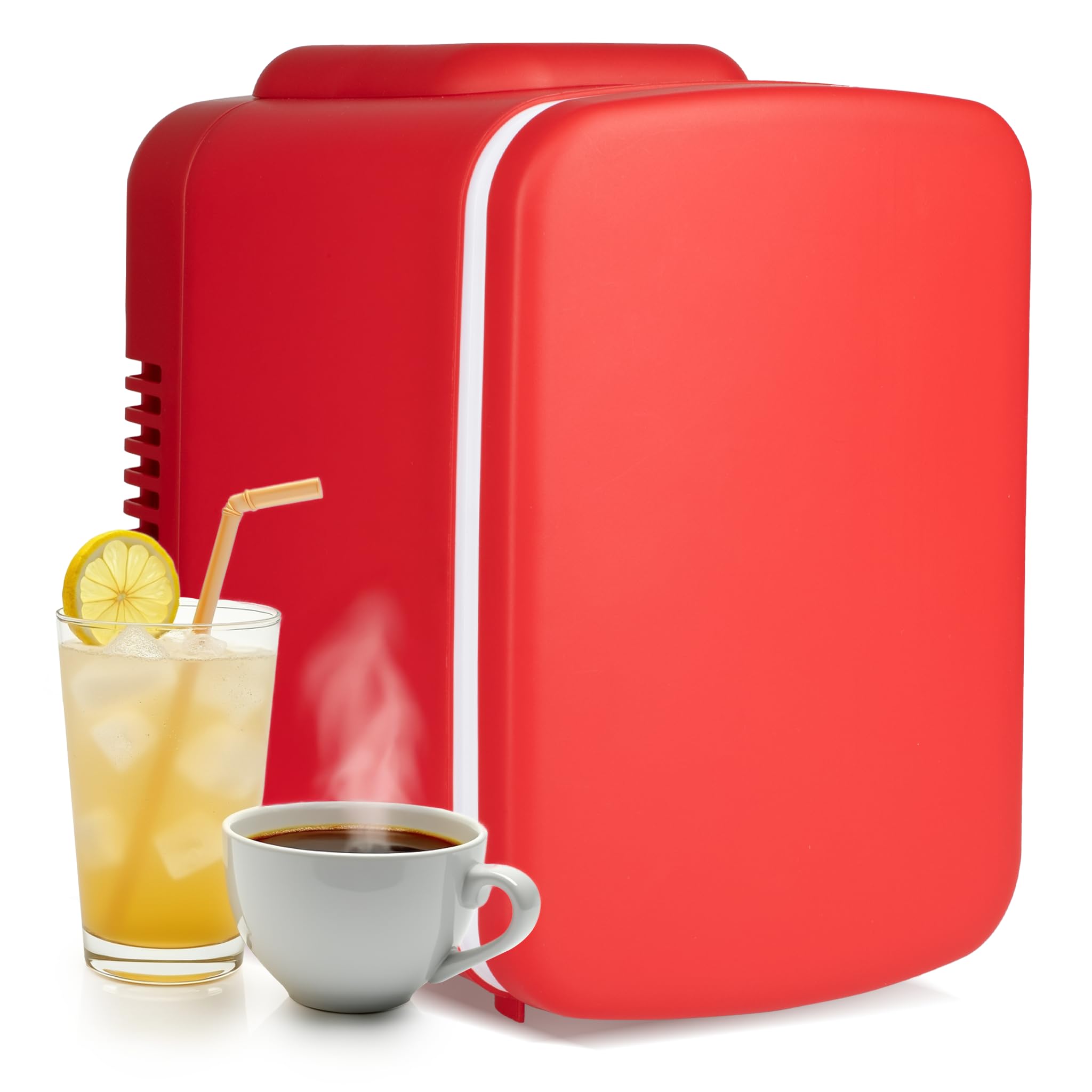 Minirefrigerador Simple Deluxe Mini 4l/6 Latas, Calentador Y Enfriador De Latas, Color Rojo - Venta Internacional.