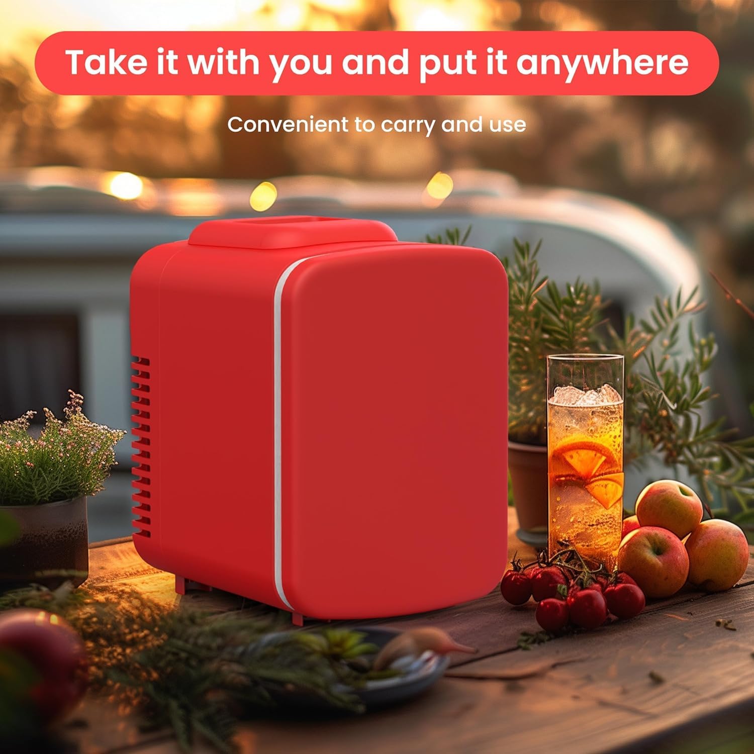 Foto 3 pulgar | Minirefrigerador Simple Deluxe Mini 4l/6 Latas, Calentador Y Enfriador De Latas, Color Rojo - Venta Internacional.