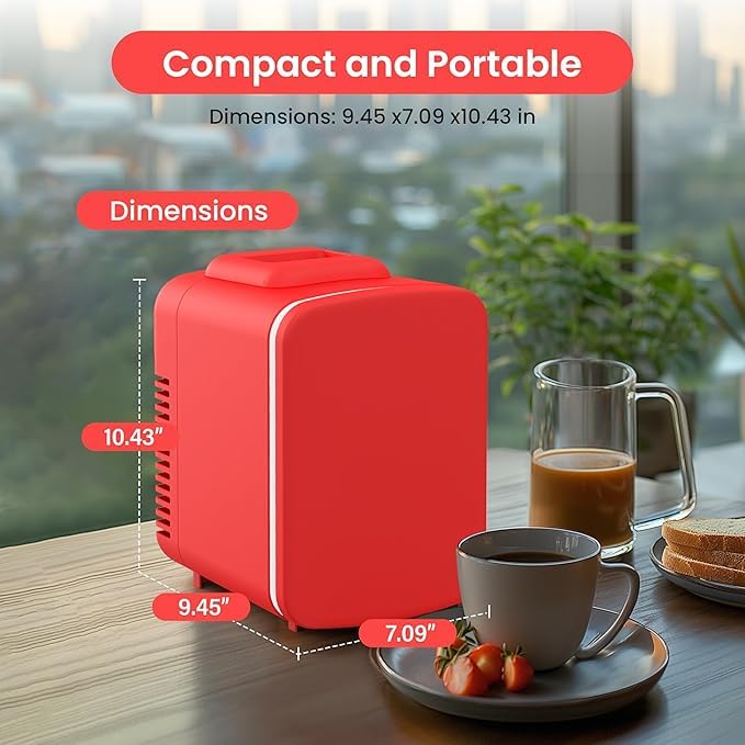 Foto 4 pulgar | Minirefrigerador Simple Deluxe Mini 4l/6 Latas, Calentador Y Enfriador De Latas, Color Rojo - Venta Internacional.