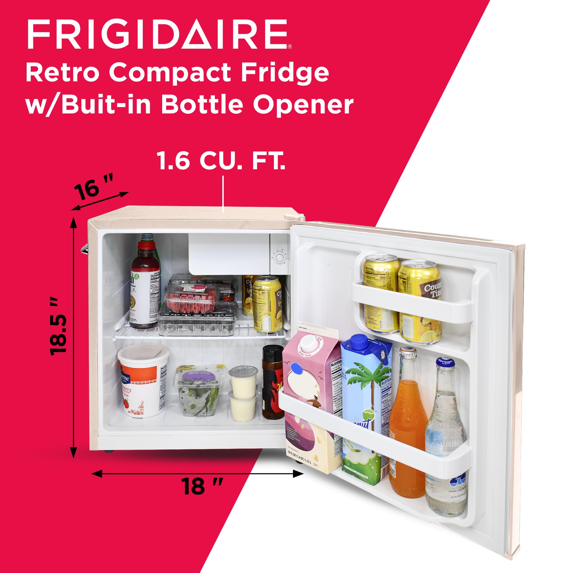 Foto 3 pulgar | Minirefrigerador Frigidaire Coral Efr176-amz 1.6l, Diseño Retro - Venta Internacional.