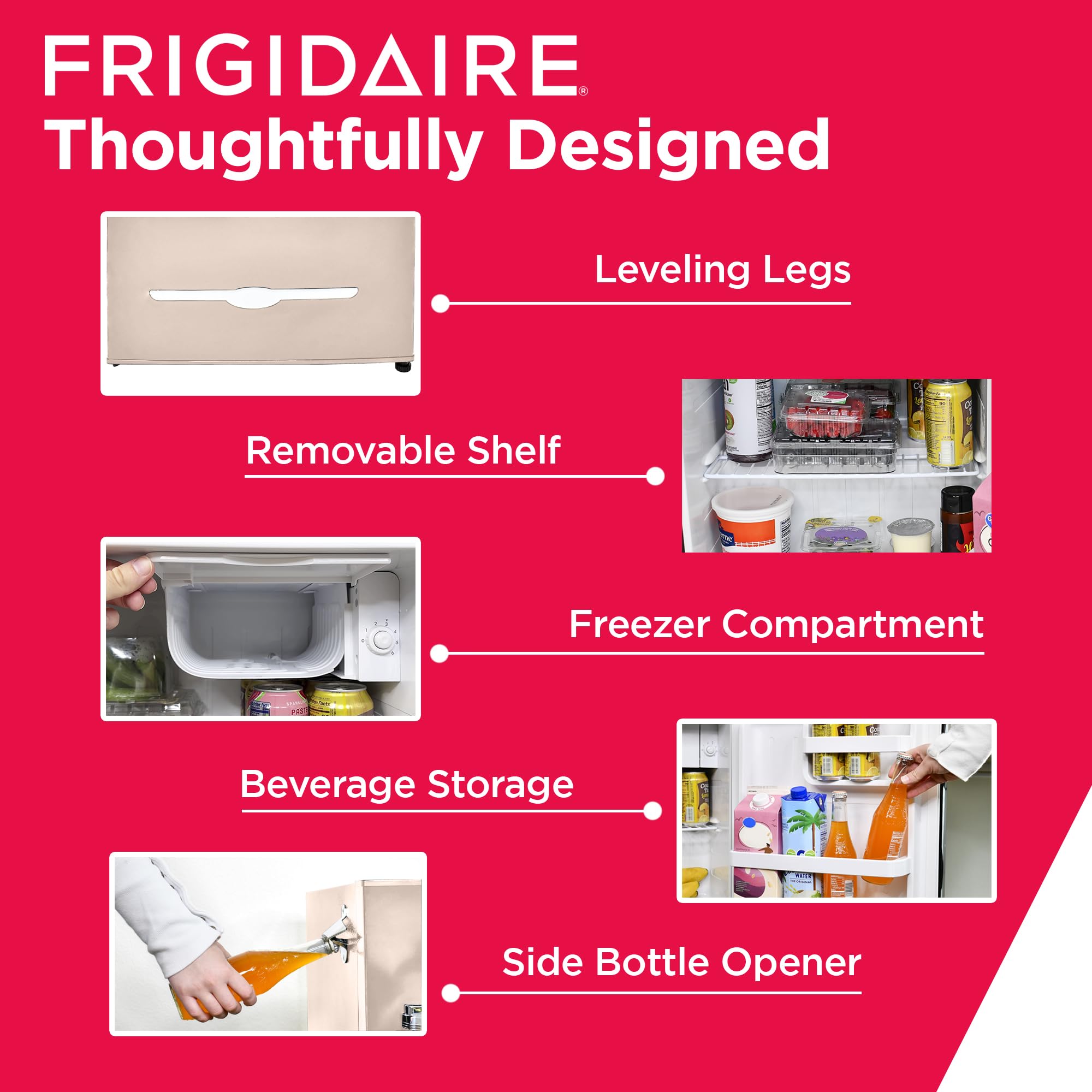 Foto 5 pulgar | Minirefrigerador Frigidaire Coral Efr176-amz 1.6l, Diseño Retro - Venta Internacional.