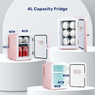 Foto 2 | Minirefrigerador Simple Deluxe De 4 Litros Para 6 Latas, Calentador Y Enfriador, Rosa - Venta Internacional.