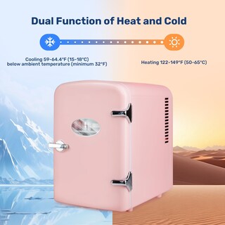 Foto 3 | Minirefrigerador Simple Deluxe De 4 Litros Para 6 Latas, Calentador Y Enfriador, Rosa - Venta Internacional.