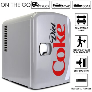 Foto 6 | Mininevera Coca-cola Portátil De 4 Litros Y 6 Latas Para Dormitorio, Color Gris - Venta Internacional.