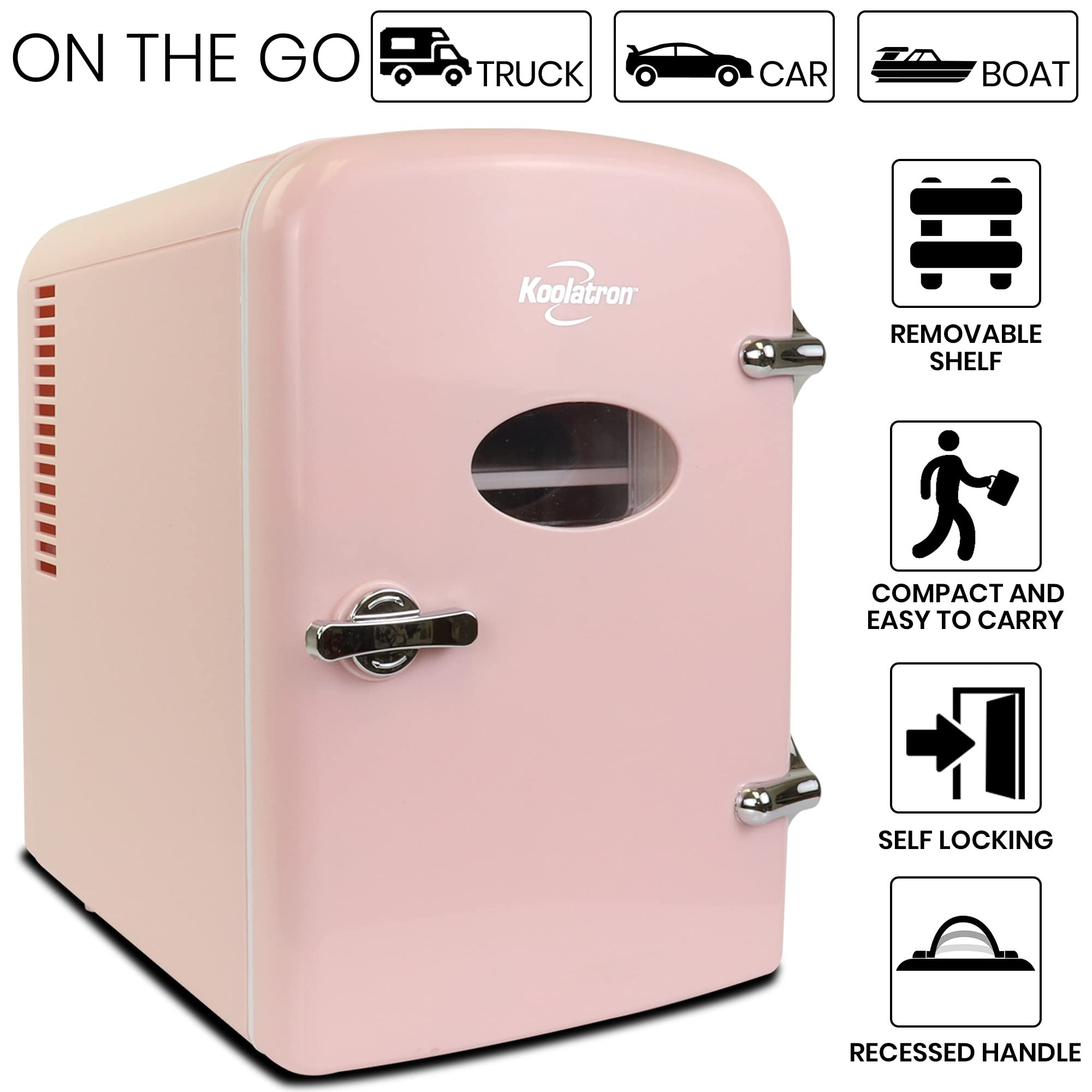 Foto 5 | Mininevera Koolatron Retro De 4 Litros Para El Cuidado De La Piel Del Dormitorio, Color Rosa - Venta Internacional.