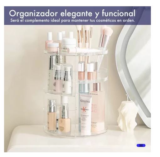 Foto 3 pulgar | Organizador Para Cosméticos Acrílico Multinivel Giratorio