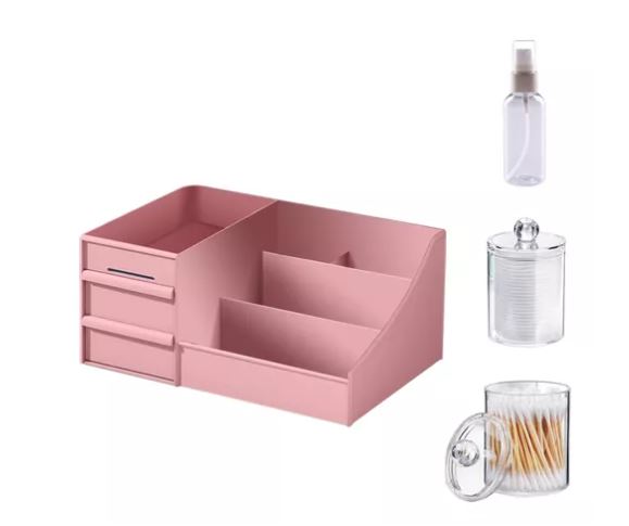 Foto 1 | Caja Organizadora Maquillaje Con Gavetas Multifuncional Rosa