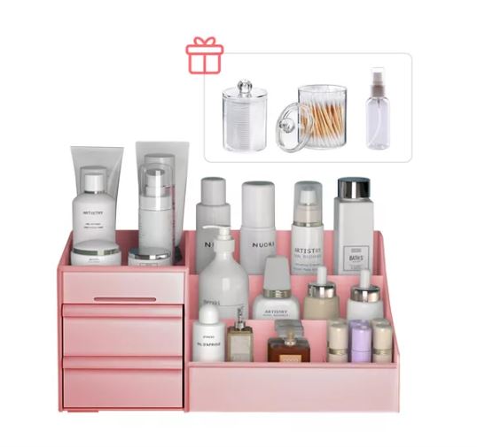 Foto 2 | Caja Organizadora Maquillaje Con Gavetas Multifuncional Rosa