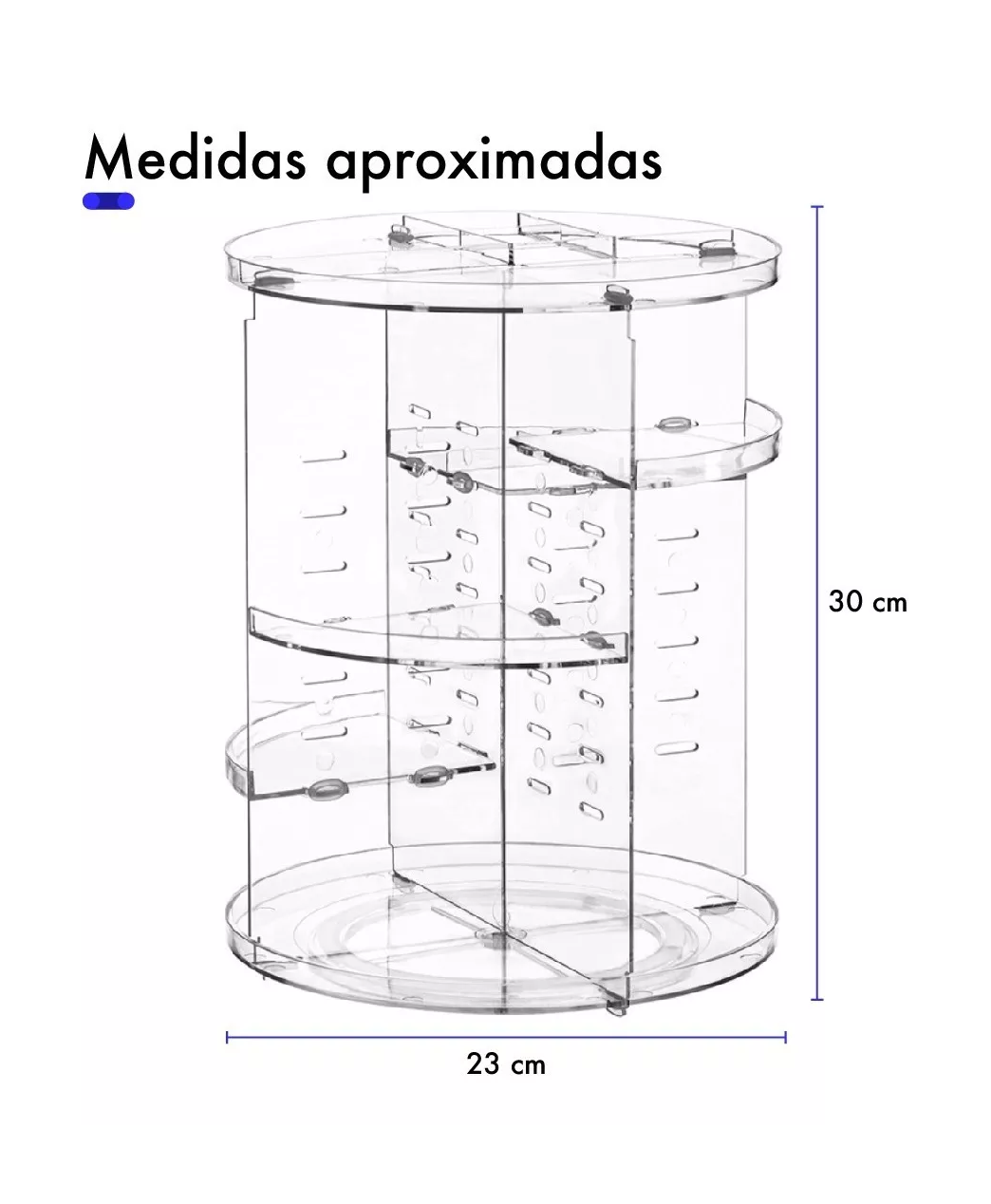 Foto 3 pulgar | Organizador para Cosméticos de Acrílico Multinivel Giratorio Transparente