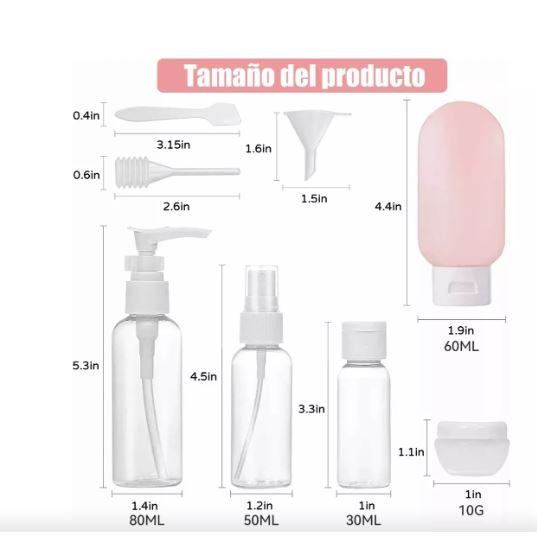 Foto 3 pulgar | Kit de Contenedores de Viaje de Plástico