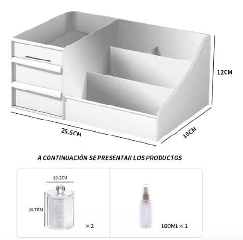 Foto 3 | Caja Organizadora de Maquillaje con Gavetas Multifunción