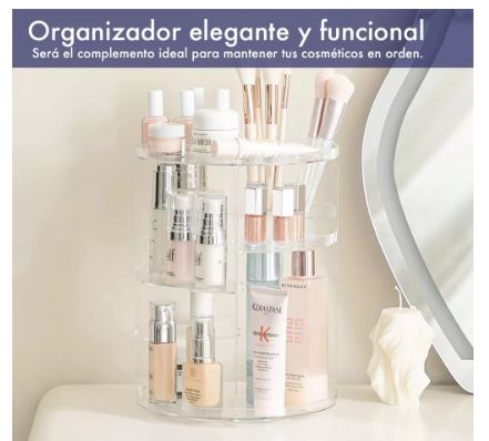 Foto 4 pulgar | Organizador Para Cosméticos Multinivel Giratorio 360° Color Transparente