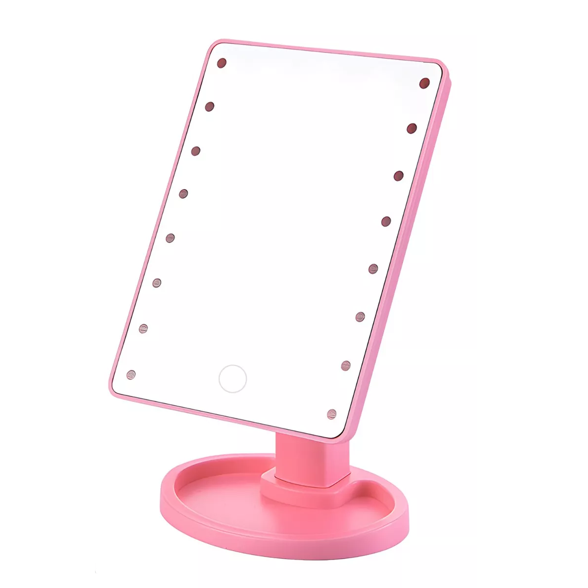 Espejo Maquillaje con Luz Led Rotación de 180° Eo Safe Imports Esi-13202 Rosa