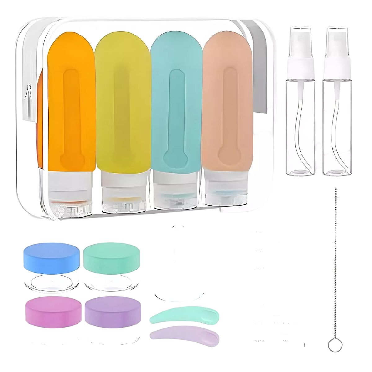 Kit Botellas de Silicona para Viaje 16 Piezas