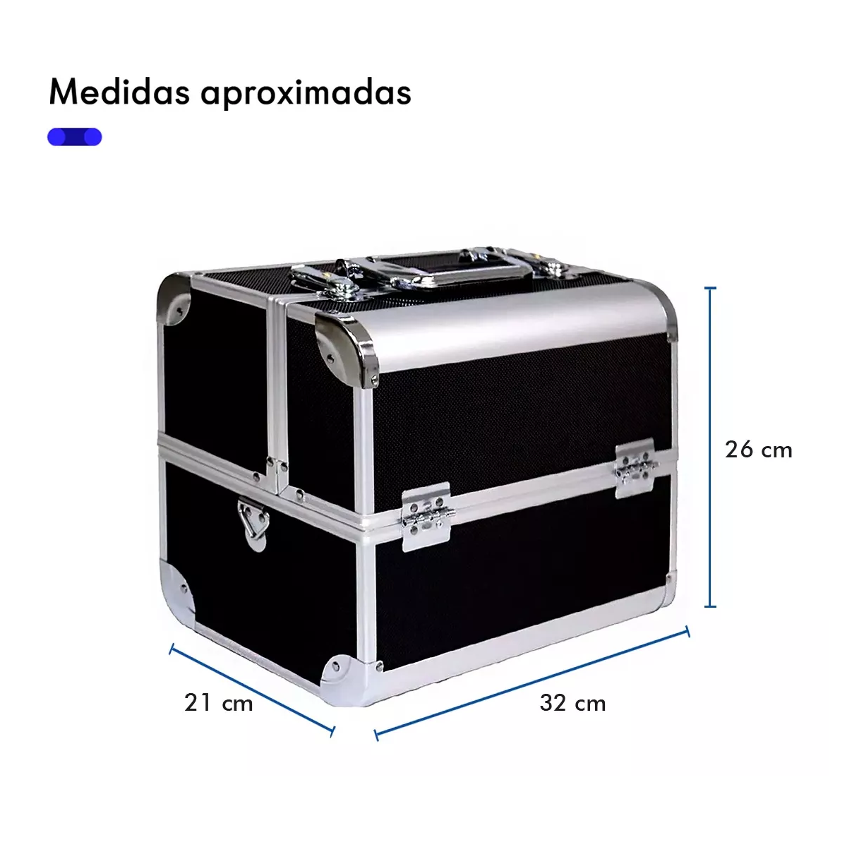 Foto 3 pulgar | Neceser Maletín Metálico Reforzado Cosmetiquera Eo Safe Imports Esi-18474 Negro