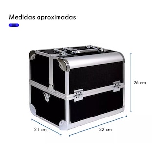 Foto 2 | Neceser Maletín Metálico Reforzado Cosmetiquera Eo Safe Imports Esi-18474 Negro