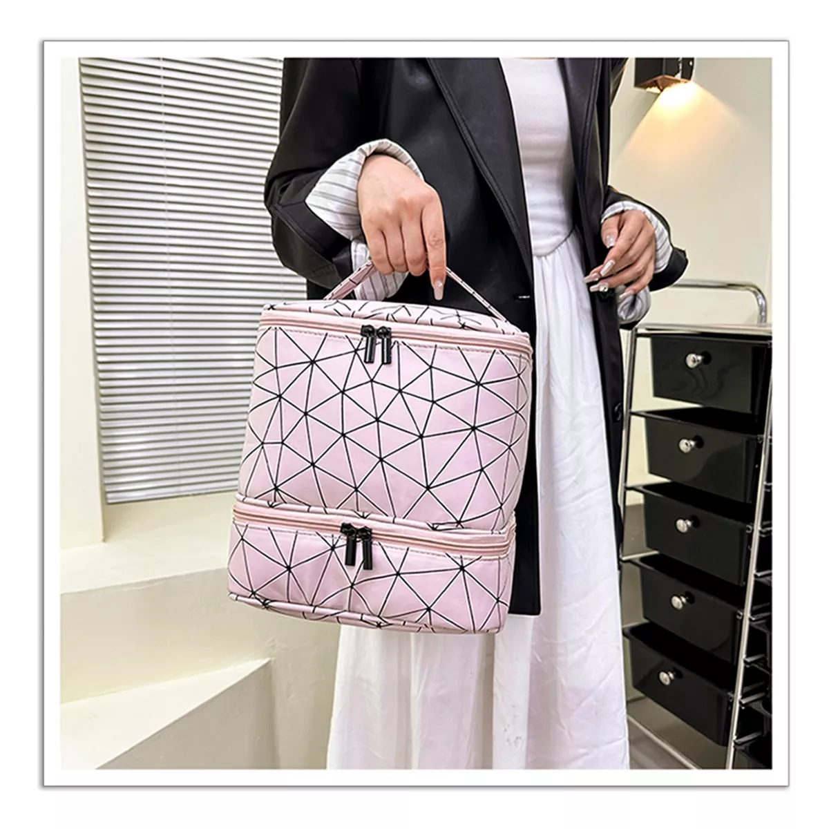 Foto 2 | Estuche Organizador Esmaltes Impermeable Bolsas De Maquilla Eo Safe Imports Esi-18472  Rosa