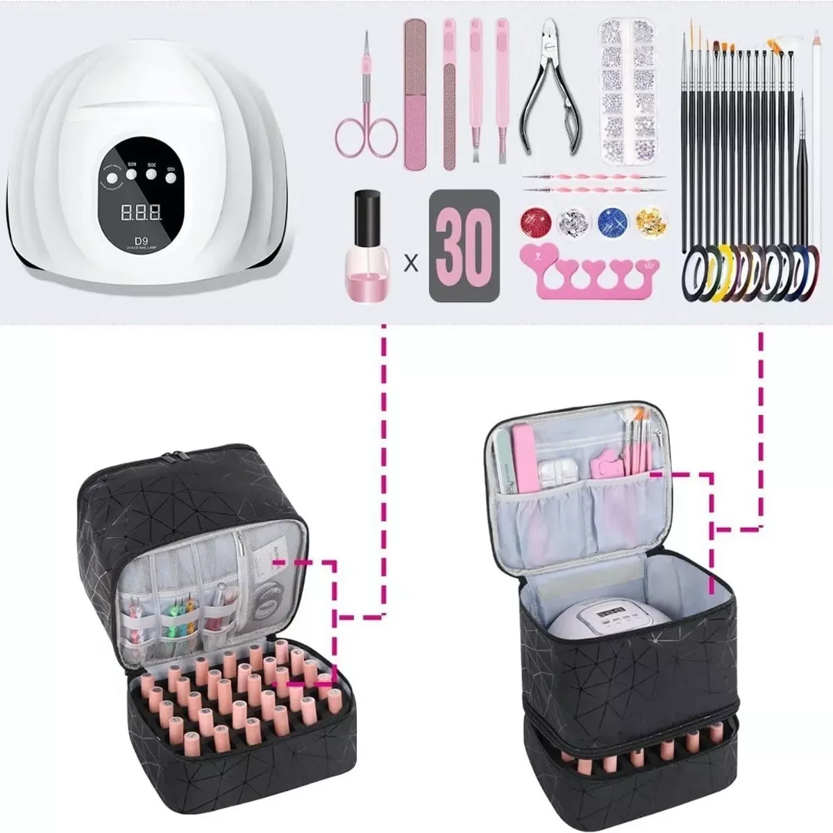 Foto 4 pulgar | Estuche Organizador Esmaltes Impermeable Bolsas De Maquilla Eo Safe Imports Esi-18471 Negro