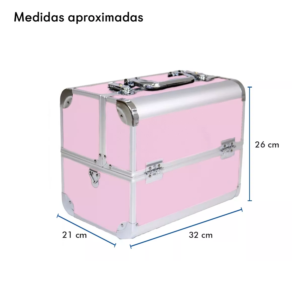 Foto 3 pulgar | Neceser Maletín Metálico Reforzado Cosmetiquera Profesional Eo Safe Imports Esi-18480 Rosa