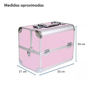 Foto 2 | Neceser Maletín Metálico Reforzado Cosmetiquera Profesional Eo Safe Imports Esi-18480 Rosa