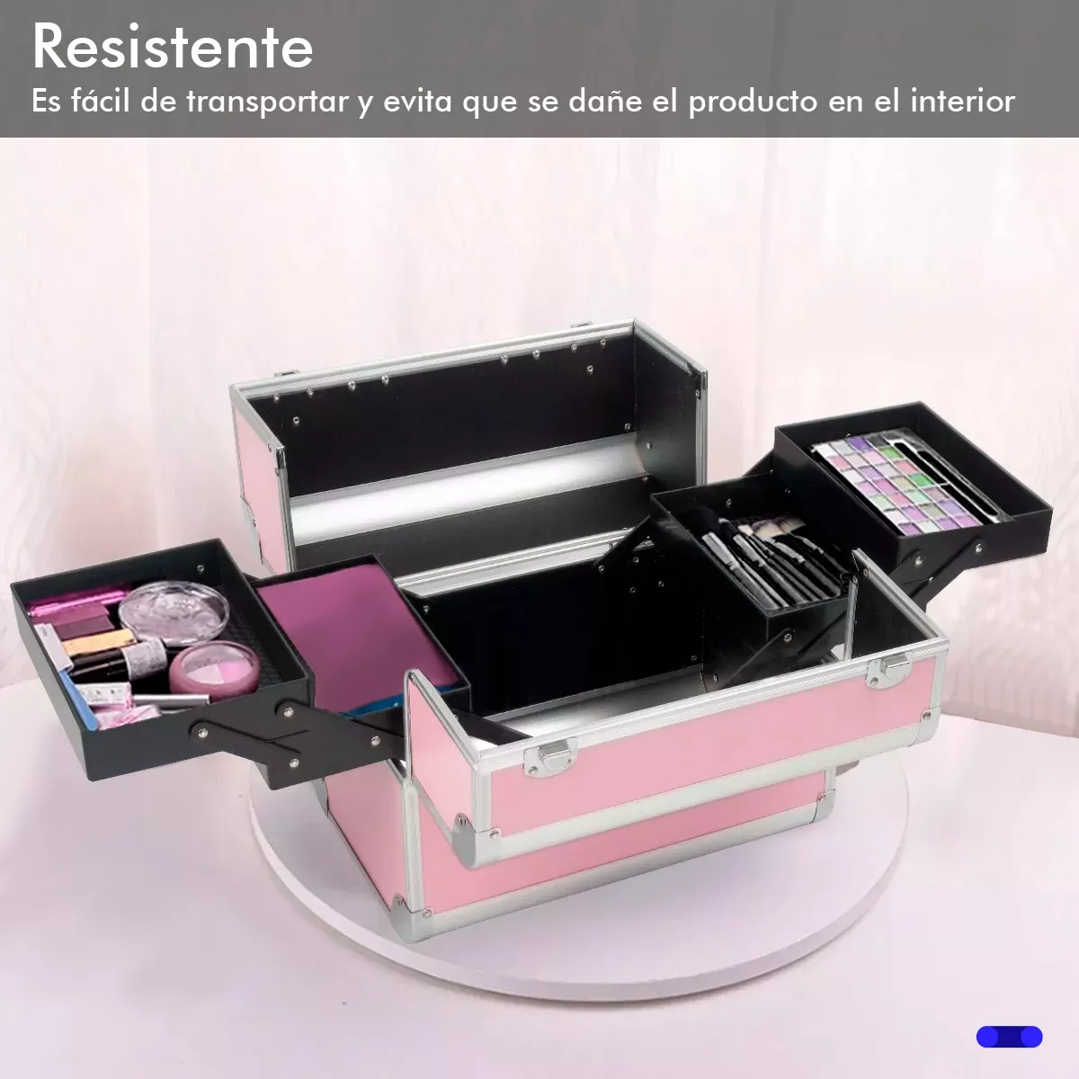 Foto 4 pulgar | Neceser Maletín Metálico Reforzado Cosmetiquera Profesional Eo Safe Imports Esi-18480 Rosa