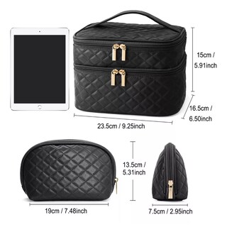 Foto 2 | Estuches De Maquillaje Bolsa Cosmetiquera Set 2 Neceser Eo Safe Imports Esi-18473 Negro
