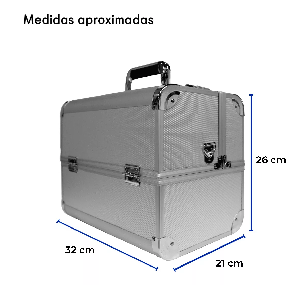 Foto 4 pulgar | Neceser Maletín Metálico Reforzado Cosmetiquera Profesional Eo Safe Imports Esi-18479  Plata