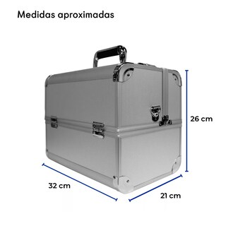 Foto 3 | Neceser Maletín Metálico Reforzado Cosmetiquera Profesional Eo Safe Imports Esi-18479 Plata