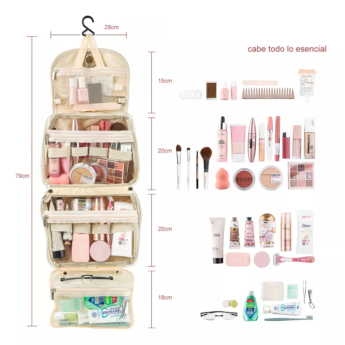 Foto 2 | Neceser Profesional Caja Cosmetiquera De Viaje Eo Safe Imports Esi-18478 Beige