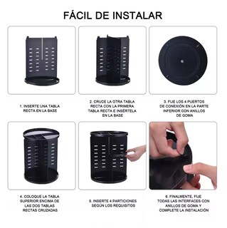 Foto 3 | Organizador de Maquillaje Acrilico Almacenamiento Rotación 360° Negro