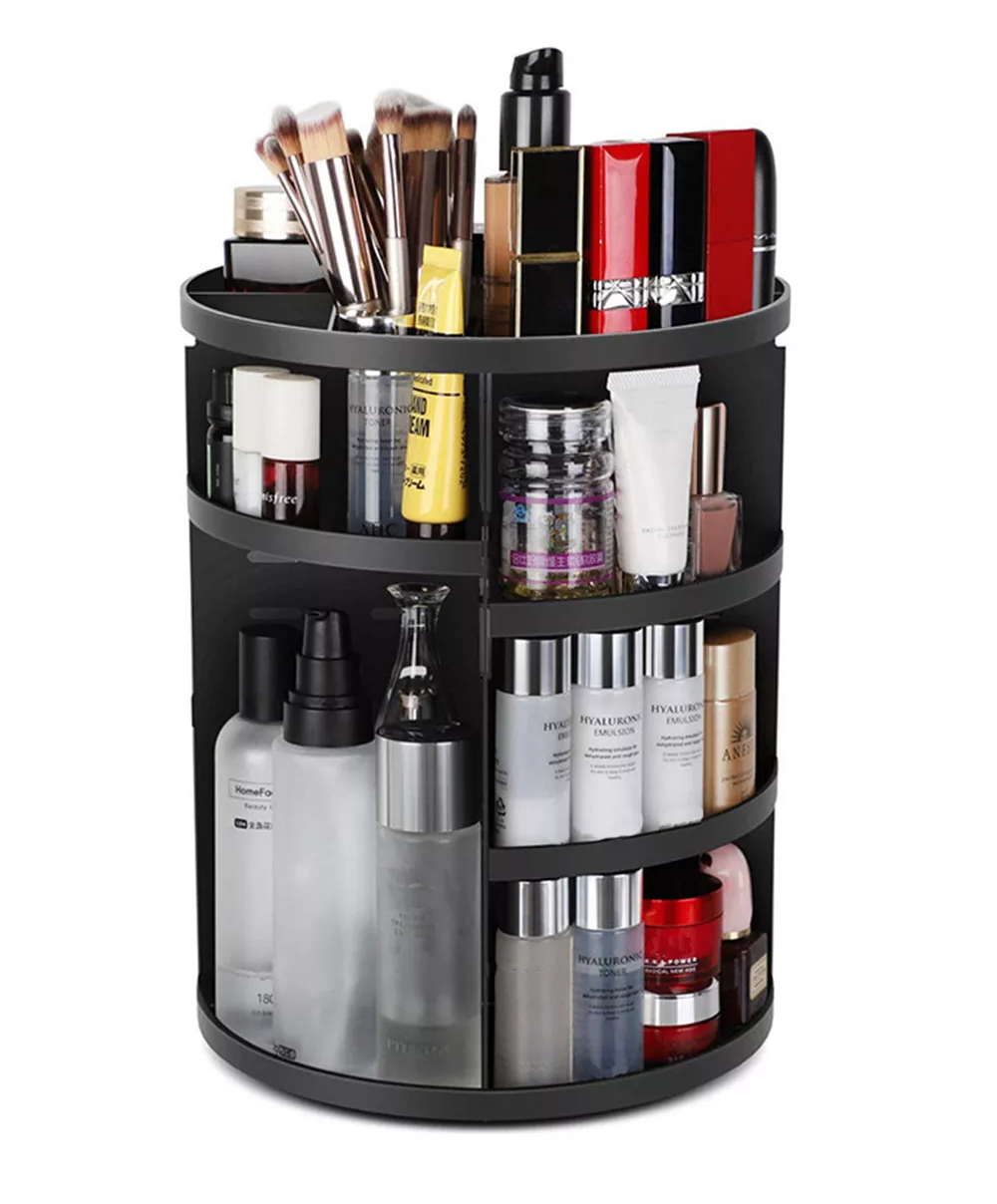 Foto 2 | Organizador de Maquillaje Acrilico Almacenamiento Rotación 360° Negro